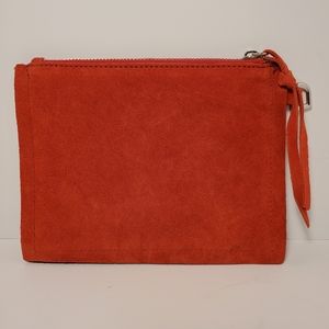 Red Suede Clutch Wallet